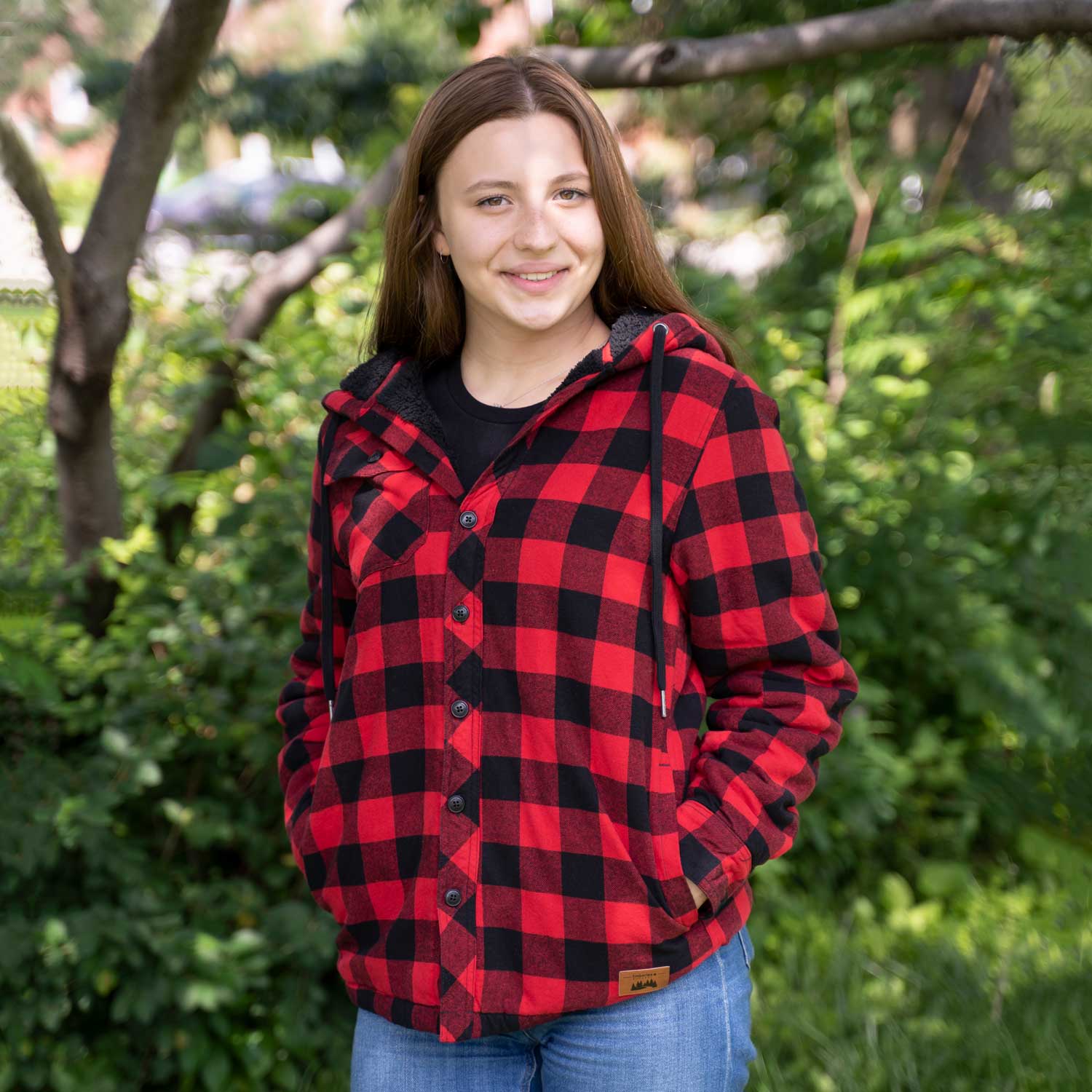 Flannel sherpa 2025 jacket women's