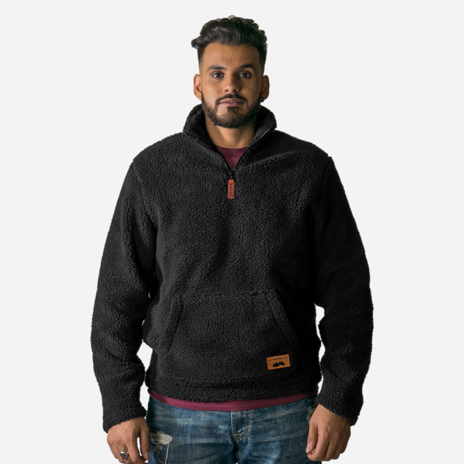 Sherpa fleece clearance pullover mens